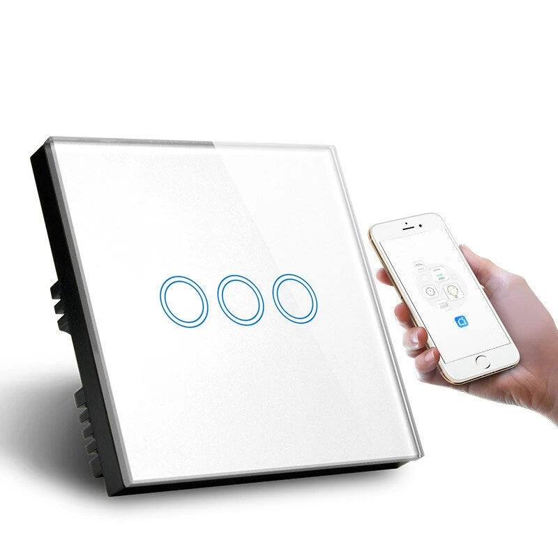 Tuya Smart Light Switch WiFi 3 Gang Wireless Touch Sensor Remote Control Tuya Smart Light Switch WiFi 3 Gang Wireless Touch Sensor Remote Control